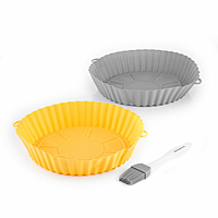 InnovaGoods Silicone Baskets With Brush For Air Fryers Mollicon 2 Units, V0103786 InnovaGoods Silicone Baskets With Brush For Air Fryers Mollicon 2 Units, V0103786