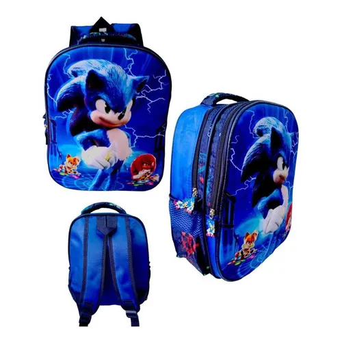 Children's 3-Piece School Backpack Set with 3 Zippered Compartments, Dual Mesh Side Pockets, and Vibrant 3D Front Print – Includes Large Backpack, Insulated Lunch Bag, and Pencil Case