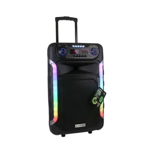 Meirende MR-501 15-Inch High-Power Portable Bluetooth Speaker with Dual Wireless Microphones, RGB LED Lights, Full-Range 2.0 Channel Audio, and Remote Control