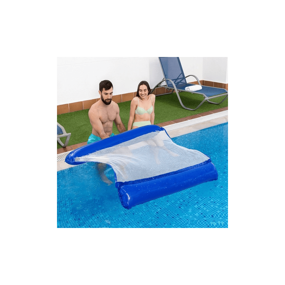 InnovaGoods Double Floating Water Hammock For Swimming Pool Twolok, V0103687, Easy to inflate and deflate, folds compactly for transport.