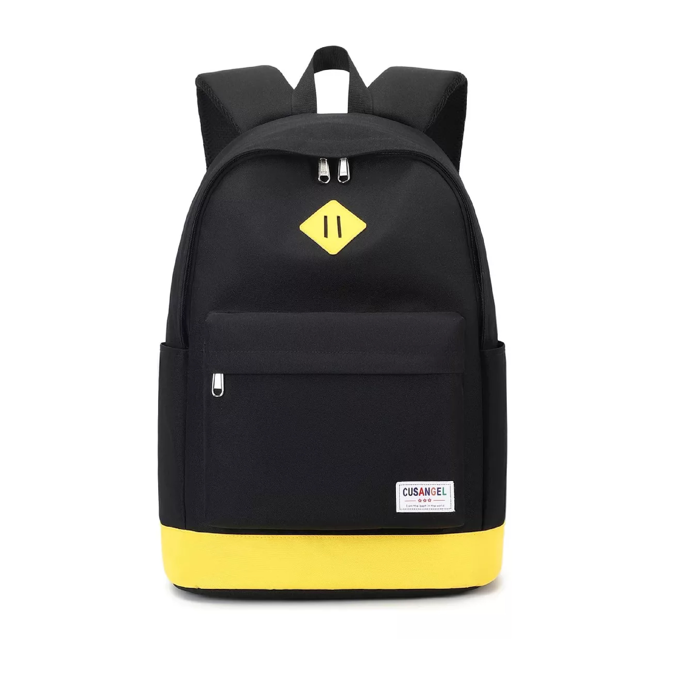 YIWU H Durable 18-Inch Black & Yellow School Backpack – Stylish and Spacious Bag with Bold Two-Tone Design – Ideal for Boys & Girls – Lightweight and Water-Resistant