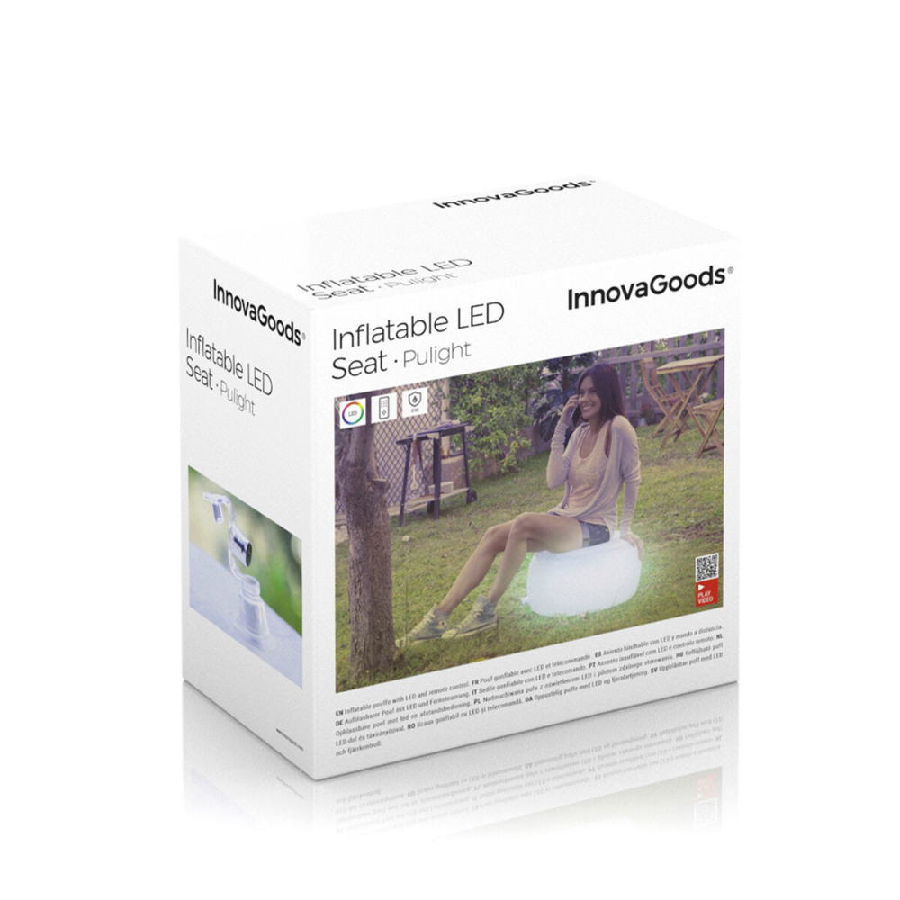 InnovaGoods Inflatable Seat With Multicolour Led And Remote Control Pulight, V0103503,10 LED RGB lights with adjustable intensity (multicolour options) InnovaGoods Inflatable Seat With Multicolour Led And Remote Control Pulight, V0103503,10 LED RGB lights with adjustable intensity (multicolour options)
