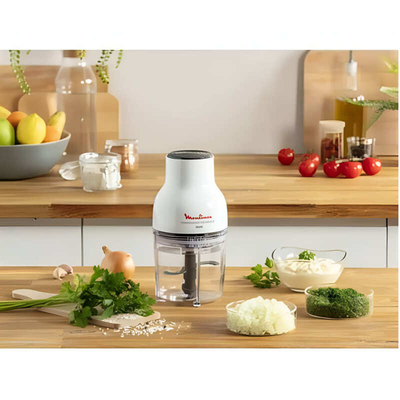 Moulinex Chopper 300W with 400ML Capacity, Stainless Steel Blades, One-Touch Operation, and Compact Design for Effortless Chopping of Vegetables, Meat, Herbs Moulinex Chopper 300W with 400ML Capacity, Stainless Steel Blades, One-Touch Operation, and Compact Design for Effortless Chopping of Vegetables, Meat, Herbs