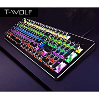T-Wolf T70 Real Mechanical Gaming Keyboard – High-Performance RGB Backlit Mechanical Keys, Anti-Ghosting, Ergonomic Design T-Wolf T70 Real Mechanical Gaming Keyboard – High-Performance RGB Backlit Mechanical Keys, Anti-Ghosting, Ergonomic Design