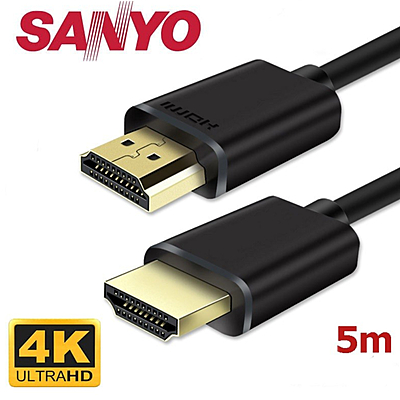 Sanyo CB3-4K HDTV Cable 2.0V 5M – High-Speed 4K HDMI Cable with 18Gbps Bandwidth, Ultra HD Resolution, 3D Support, and Gold-Plated Connectors for HDTVs