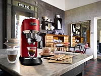 De'Longhi Espresso Maker Dedica Style EC685R – Compact and Stylish Coffee Machine with Professional Espresso Extraction, Cappuccino and Latte Functionality, 15-Bar Pump Pressure, Red Finish De'Longhi Espresso Maker Dedica Style EC685R – Compact and Stylish Coffee Machine with Professional Espresso Extraction, Cappuccino and Latte Functionality, 15-Bar Pump Pressure, Red Finish