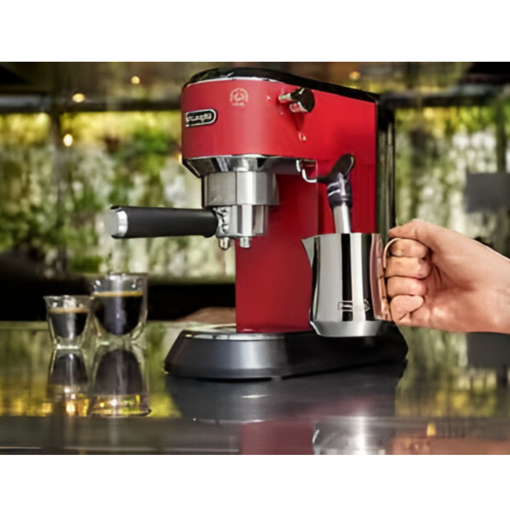 De'Longhi Espresso Maker Dedica Style EC685R – Compact and Stylish Coffee Machine with Professional Espresso Extraction, Cappuccino and Latte Functionality, 15-Bar Pump Pressure, Red Finish De'Longhi Espresso Maker Dedica Style EC685R – Compact and Stylish Coffee Machine with Professional Espresso Extraction, Cappuccino and Latte Functionality, 15-Bar Pump Pressure, Red Finish
