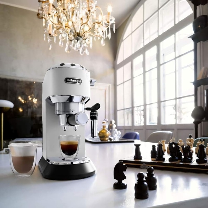De'Longhi Espresso Maker Dedica Style EC685W – Compact and Elegant Coffee Machine with Professional Espresso Extraction, Adjustable Cappuccino System, 15-Bar Pump Pressure De'Longhi Espresso Maker Dedica Style EC685W – Compact and Elegant Coffee Machine with Professional Espresso Extraction, Adjustable Cappuccino System, 15-Bar Pump Pressure