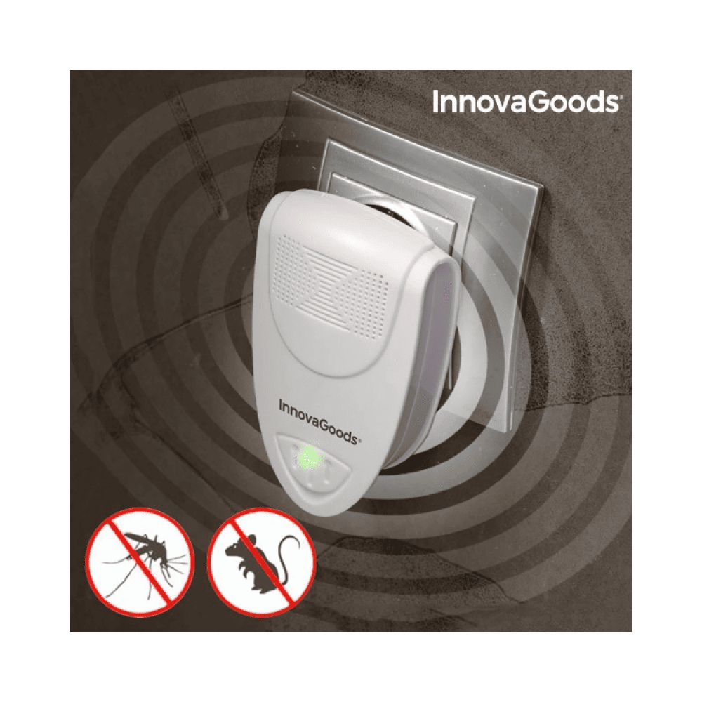 InnovaGoods Mini Ultrasonic Insect And Rodent Repeller, V0100892, protect home from pesky intruders without the need for harmful chemicals or traps.