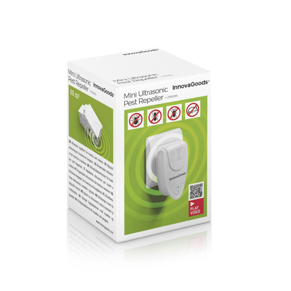 InnovaGoods Mini Ultrasonic Insect And Rodent Repeller, V0100892, protect home from pesky intruders without the need for harmful chemicals or traps. InnovaGoods Mini Ultrasonic Insect And Rodent Repeller, V0100892, protect home from pesky intruders without the need for harmful chemicals or traps.