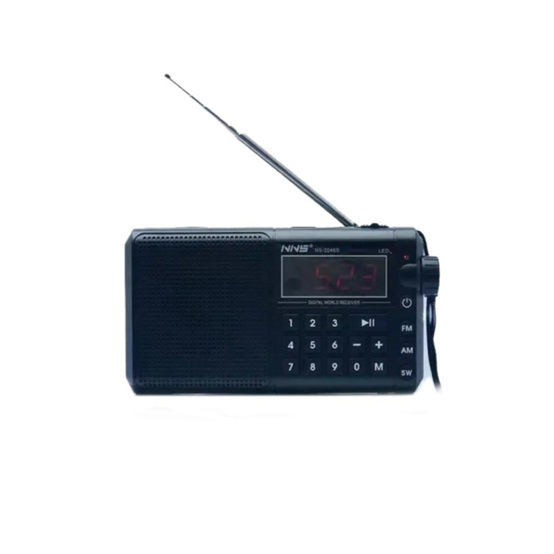 Hay-Power Portable Solar Flashlight Digital Display Radio NS2046S – AM/FM/SW 3-Band Solar Radio with USB/TF Music Player, Rechargeable Battery, and Emergency LED Light for Outdoor