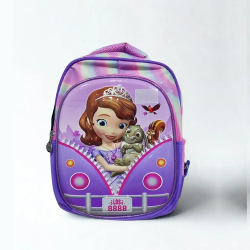 Children’s 14-Inch School Backpack – Lightweight Polyester Bag with 2 Zippered Compartments, 2 Mesh Side Pockets, and Padded Back Panel – Durable, Comfortable, and Spacious