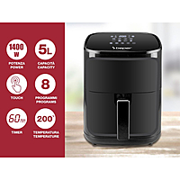 Beper Digital Air Fryer 5L (Roasting, Baking & Grilling), Digital Operating Panel, Touch Sensor, 8 Pre-Set Programmes, Temperature From 80C to 200C, BEP-P101FRI051 Beper Digital Air Fryer 5L (Roasting, Baking & Grilling), Digital Operating Panel, Touch Sensor, 8 Pre-Set Programmes, Temperature From 80C to 200C, BEP-P101FRI051