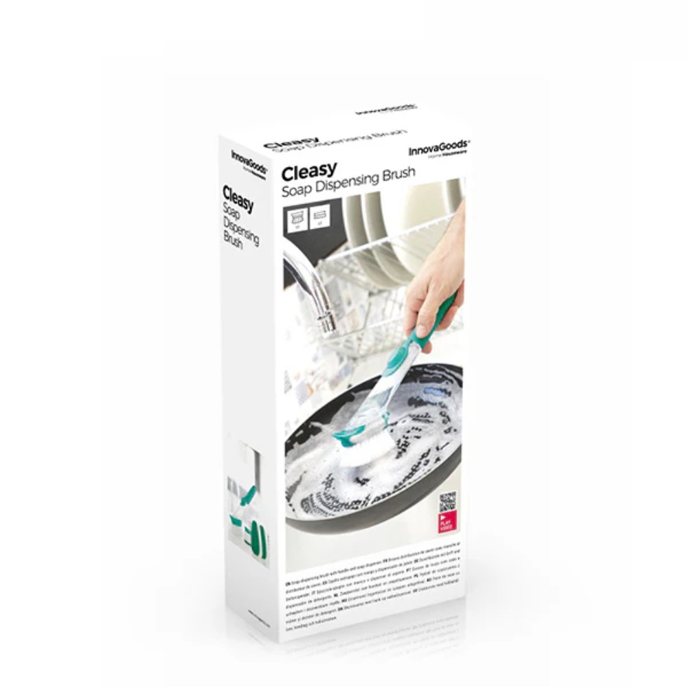 InnovaGoods Scourer Brush With Handle And Soap Dispenser Cleasy, V0103083, an ergonomic handle that provides a comfortable grip, making it easier to tackle tough stains and grime InnovaGoods Scourer Brush With Handle And Soap Dispenser Cleasy, V0103083, an ergonomic handle that provides a comfortable grip, making it easier to tackle tough stains and grime