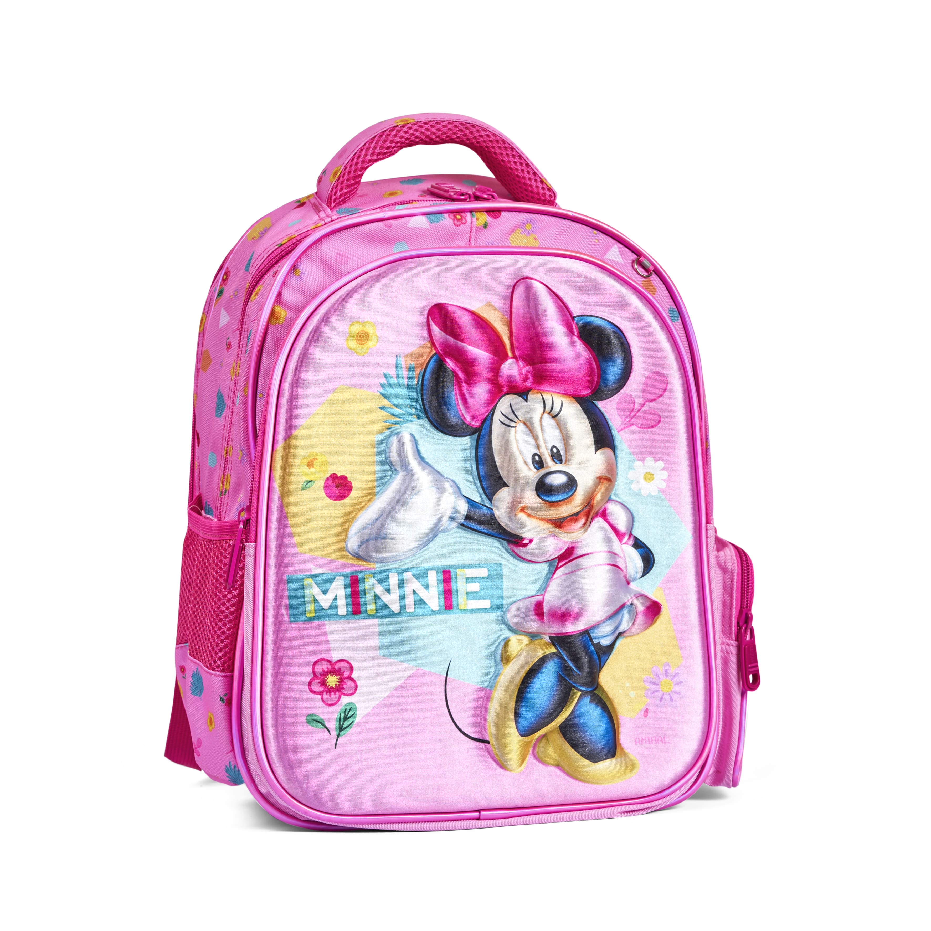 Disney Minnie Mouse 3-Piece School Backpack Set 18" with Matching Insulated Lunch Bag & Pencil Case – Large, Durable, and Adorable Design for Kids – Official Licensed Merchandise