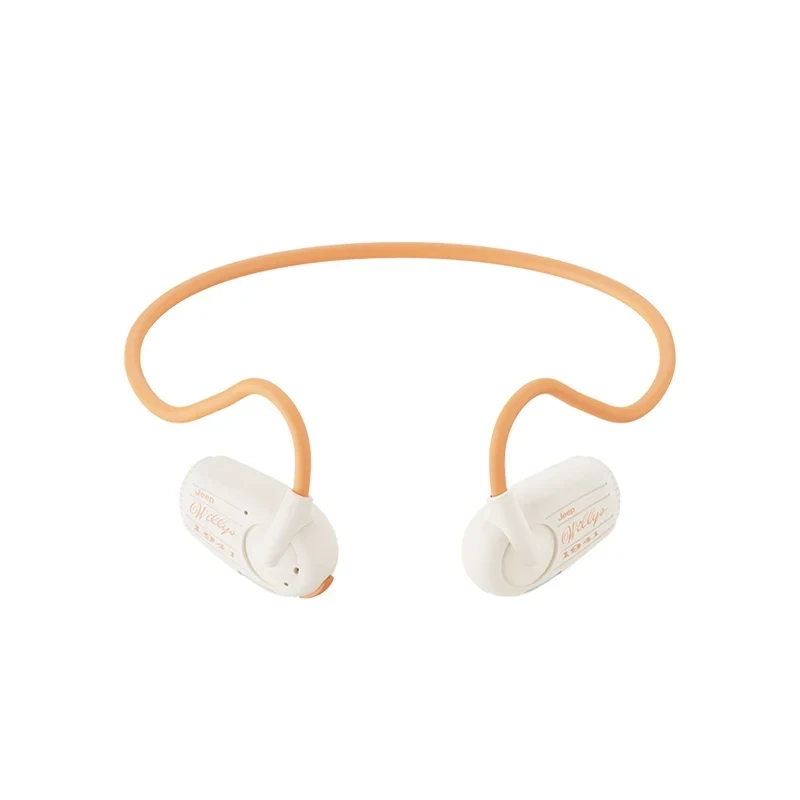 Jeep JP-EC002 Bluetooth Earphones TOX-281 White | IPX6 Waterproof, Non-Hole Hanging Neck Design, 15.4mm Air Conduction Unit, Bluetooth 5.3, Magnetic Contact Charging, Up to 15 Hours Playtime
