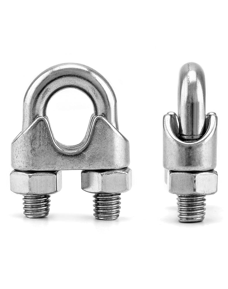 Jadever 8mm (5/16") Carbon Steel Wire Rope Clip Set โ 2Pcs/Set, Electro-Galvanized Heavy-Duty Cable Clamp for Secure Wire Fastening Jadever 8mm (5/16") Carbon Steel Wire Rope Clip Set โ 2Pcs/Set, Electro-Galvanized Heavy-Duty Cable Clamp for Secure Wire Fastening