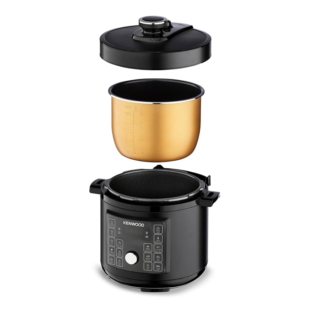 KENWOOD Electric Pressure Cooker PCM95.000BK – 8L Smart Steam Pot, 16-in-1 Multifunctional Programmable Multicooker