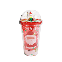 Christmas Water Tumbler 480ml Plastic Glitter Double Walled Cup 3d Santa On Top Christmas Water Tumbler 480ml Plastic Glitter Double Walled Cup 3d Santa On Top