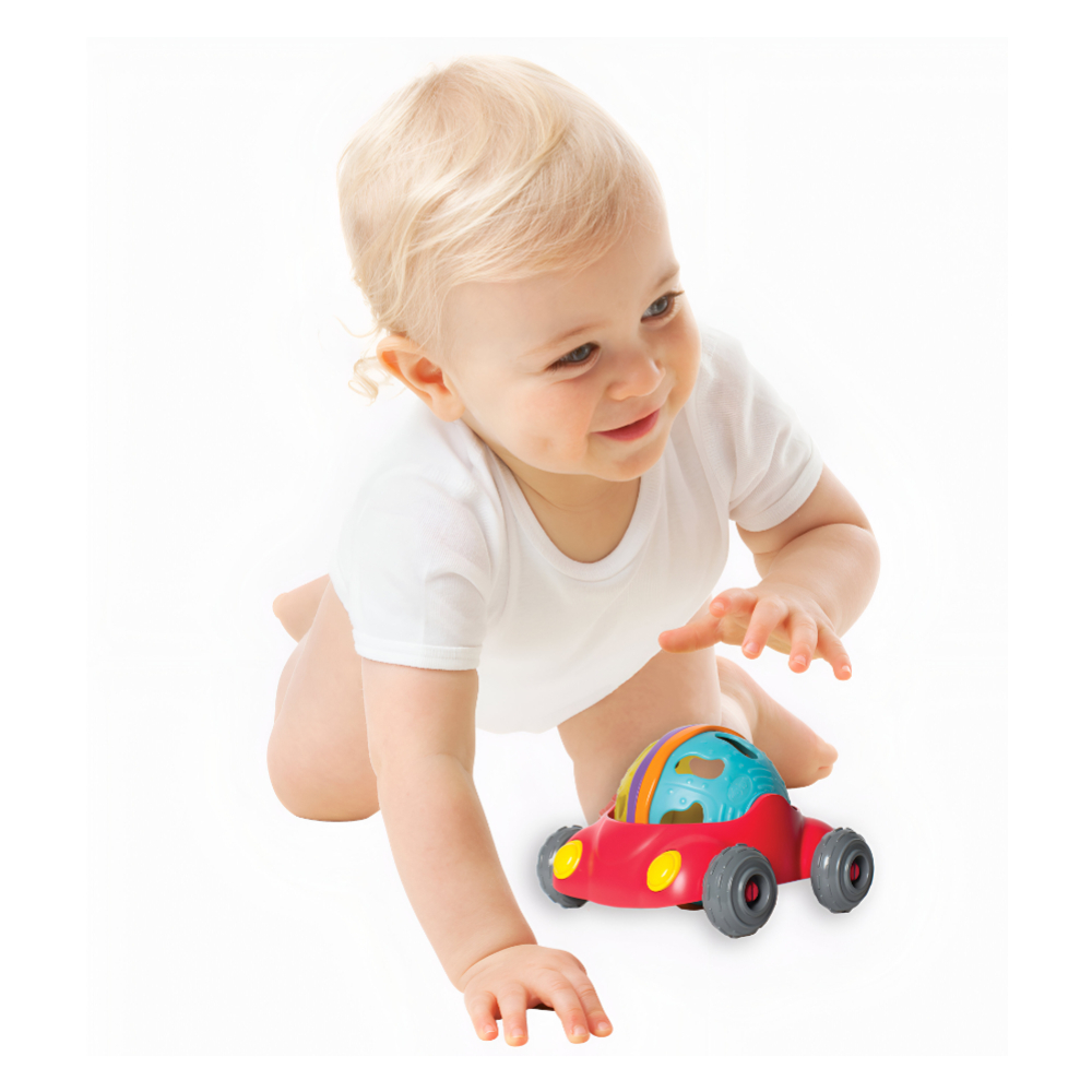Playgro - Junyju Rattle & Roll Car | Colorful Baby Push & Roll Toy with ...