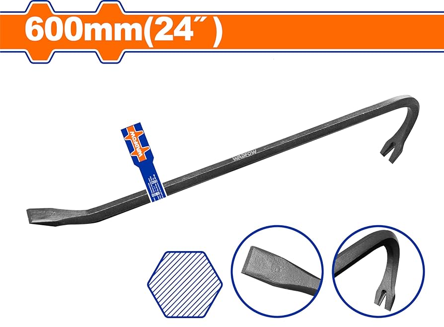 600mm Heavy-Duty Pry Bar with 16mm Handle – Made from High-Strength 45# Carbon Steel – Durable Construction for Demolition, Lifting, and Prying Tasks