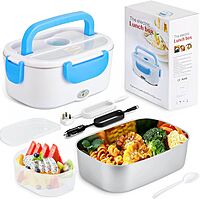YS-03 Car lunch box (Blue) 12V Food-grade PP plastic and stainless steel YS-03 Car lunch box (Blue) 12V Food-grade PP plastic and stainless steel