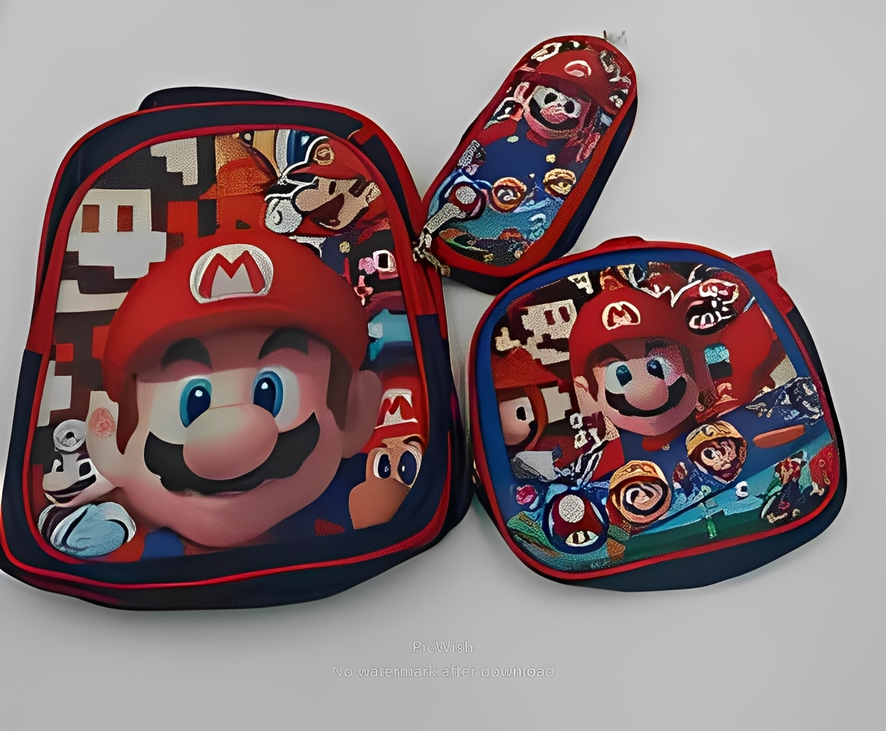 Childrenโs 3-Piece School Backpack Set with 3 Zippers โ Includes Backpack, Lunch Bag & Pencil Case โ 3D Cartoon Front Print Childrenโs 3-Piece School Backpack Set with 3 Zippers โ Includes Backpack, Lunch Bag & Pencil Case โ 3D Cartoon Front Print