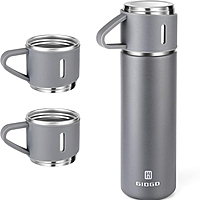 Stainless Steel Thermo 500ml/16.9oz Cup for Coffee Hot drink and Cold drink water flask.(Gray,Set) Stainless Steel Thermo 500ml/16.9oz Cup for Coffee Hot drink and Cold drink water flask.(Gray,Set)