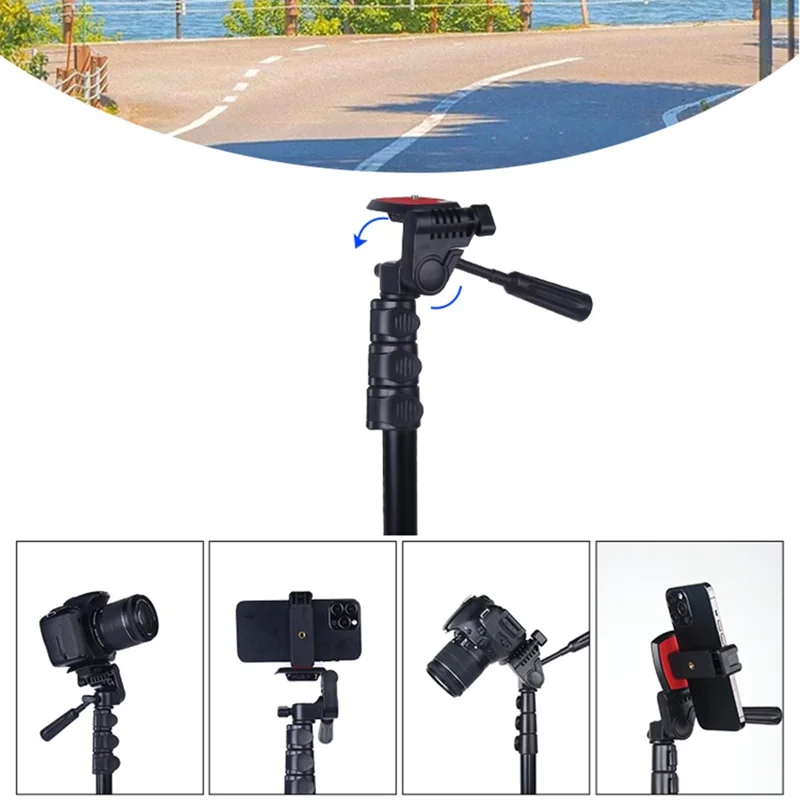 Jmary KP-2206 Professional Tripod – Lightweight 0.73kg Aluminum Alloy Tripod with 1/4" UNC Screw Mount | Adjustable Height up to 169cm | Max Load 3kg