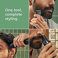 Philips Multigroom 3000 Series MG3930/15 – 7-in-1 All-in-One Trimmer for Men, Beard, Face, Head, Nose & Ear Grooming, Self-Sharpening Blades, 10 Length Settings, 60 min Runtime (Black)
