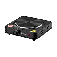 Decakila- single electric stove 1000W, 5 heat settings, Stainless burner cap, Heavy duty cast iron heating surface