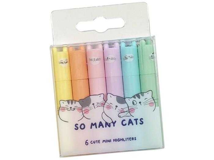 Set of 6 Pastel Highlighters – Soft & Smooth Fluorescent Marker Pens with Chisel Tip, Quick-Drying and Smudge-Resistant Ink