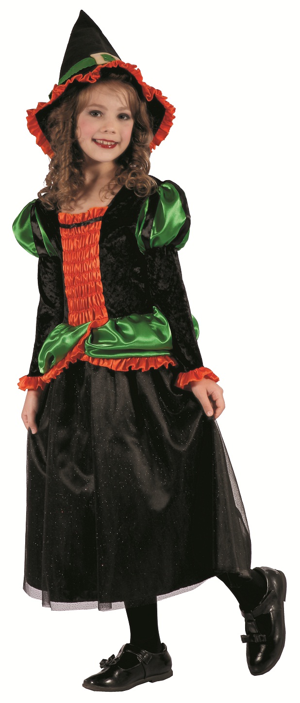 LUCIDA Black & Orange Witch Costume for Kids – Classic Halloween Outfit