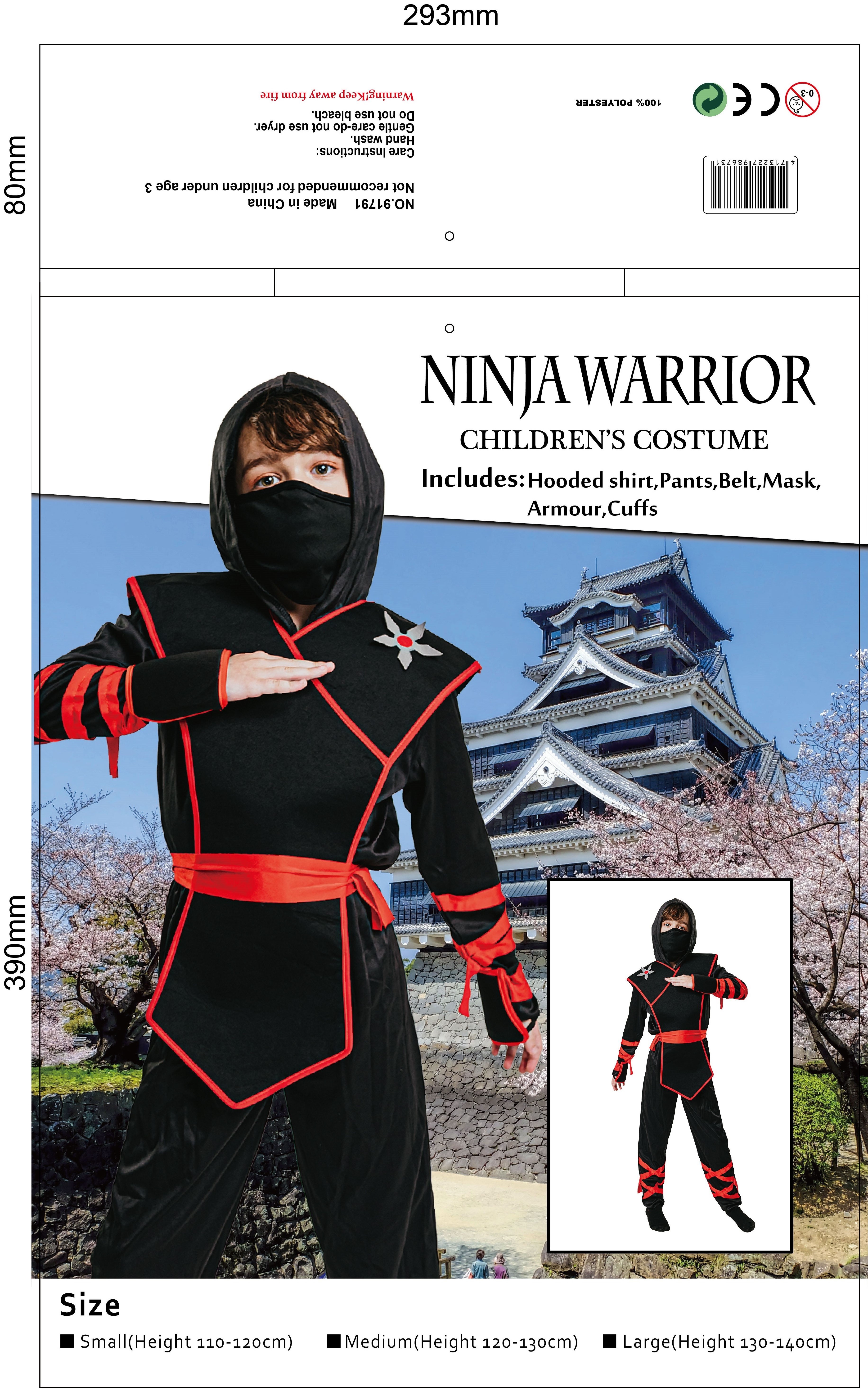 LUCIDA Ninja Warrior Costume for Kids – Action-Packed Halloween & Roleplay
