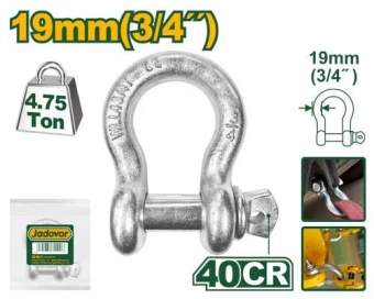 JADEVER Screw Anchor Shackle – 19mm, Carbon Steel Body & 40Cr Alloy Pin, 4.75 Ton Working Load, Galvanized Finish for Lifting, Rigging, and Quick Load Securing (Model: JDSAK2319) JADEVER Screw Anchor Shackle – 19mm, Carbon Steel Body & 40Cr Alloy Pin, 4.75 Ton Working Load, Galvanized Finish for Lifting, Rigging, and Quick Load Securing (Model: JDSAK2319)