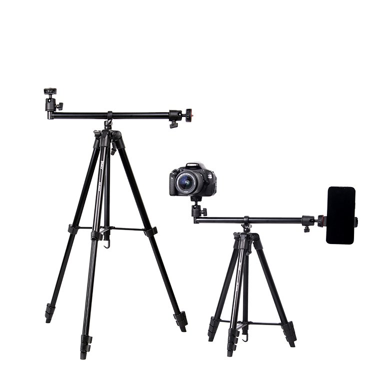 Jmary KP-2207 Professional Tripod – Lightweight 0.68kg 4-Section Aluminum Legs | Adjustable Height 38.5–133cm | Max Load 1.5kg | Foldable 42cm Compact Design for Smartphones, Cameras & Accessories