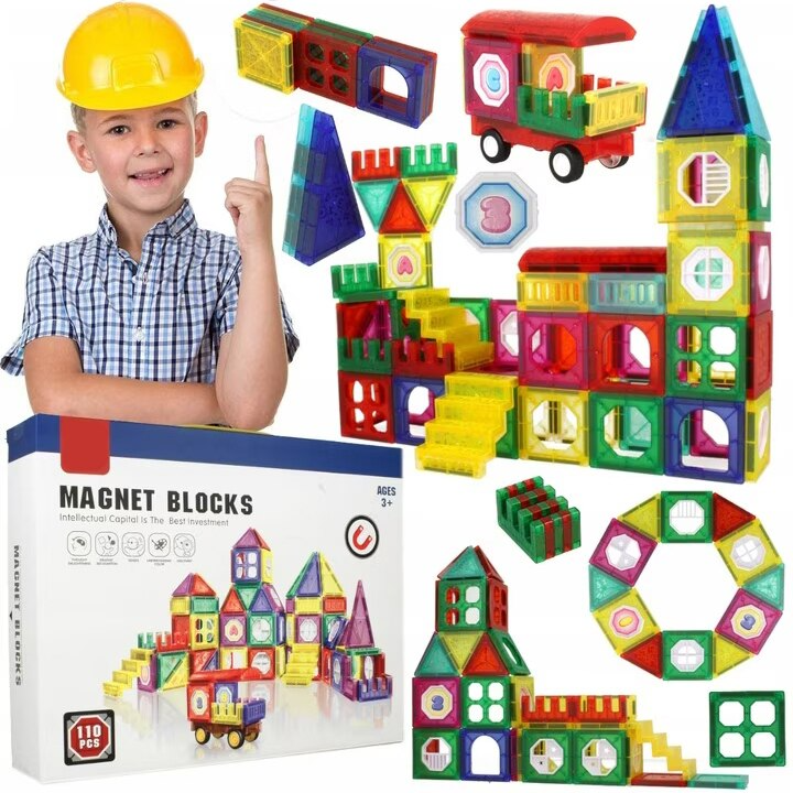 Window Magnetic Film (Castle) 6333-2 – 110 PCS Magnetic Castle Building Set for Kids | Colorful Educational Construction Toy with Transparent Tiles & Castle Windows | Durable Plastic | Ages 3+