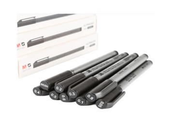 Set of 3 M&G Sketch Fineliner Pens – 0.6mm Fine Tip, Smooth and Precise Ink for Drawing, Sketching, Writing, and Technical Illustration