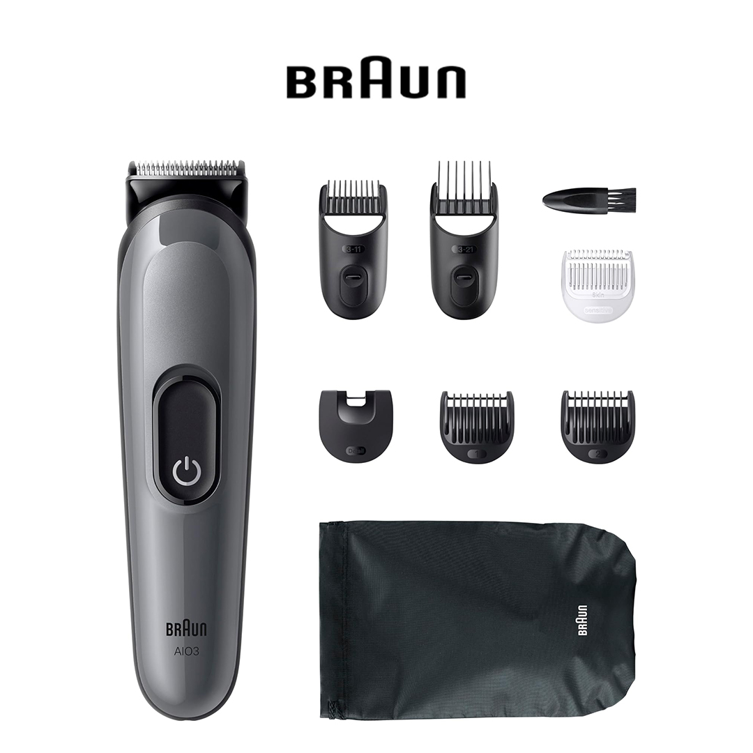 Braun AIO3540 All-in-One Series 3 8-in-1 Grooming Kit – Ultra-Sharp Blade Beard & Hair Trimmer
