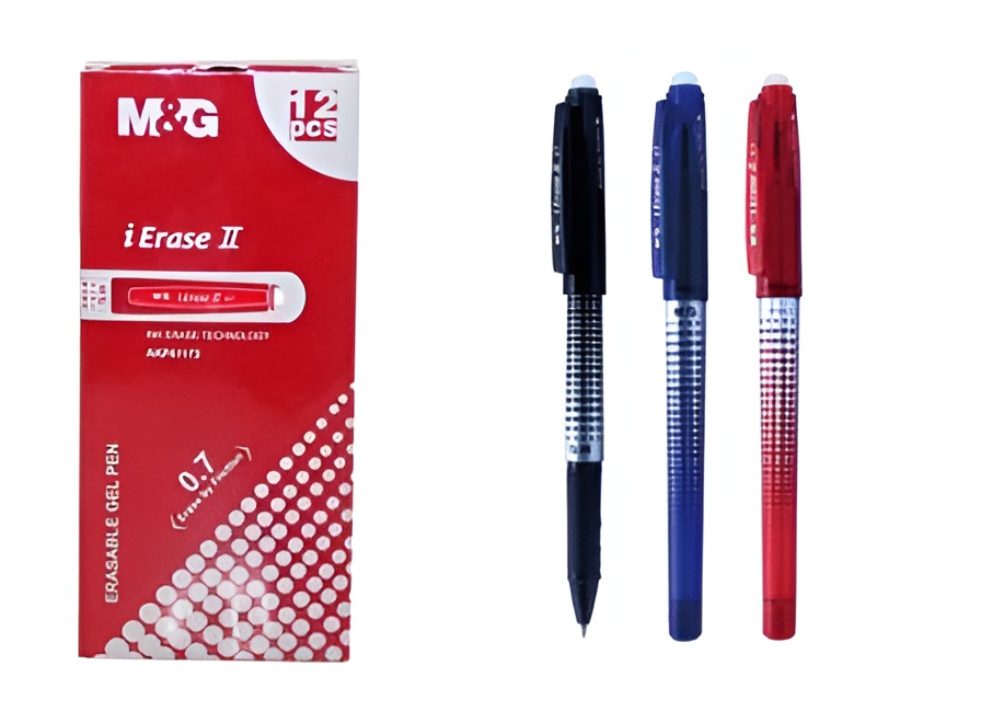 Set of 3 M&G Black Erasable Gel Pens – Smooth Writing, Quick-Dry Ink with Erasable Function, Comfortable Grip, Fine 0.5mm Tip for Precise Lines