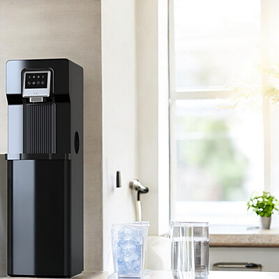 Super Chef - Water Dispenser Bottom Loading With Ice Maker 800w hot and cold , tank 2L Stainless