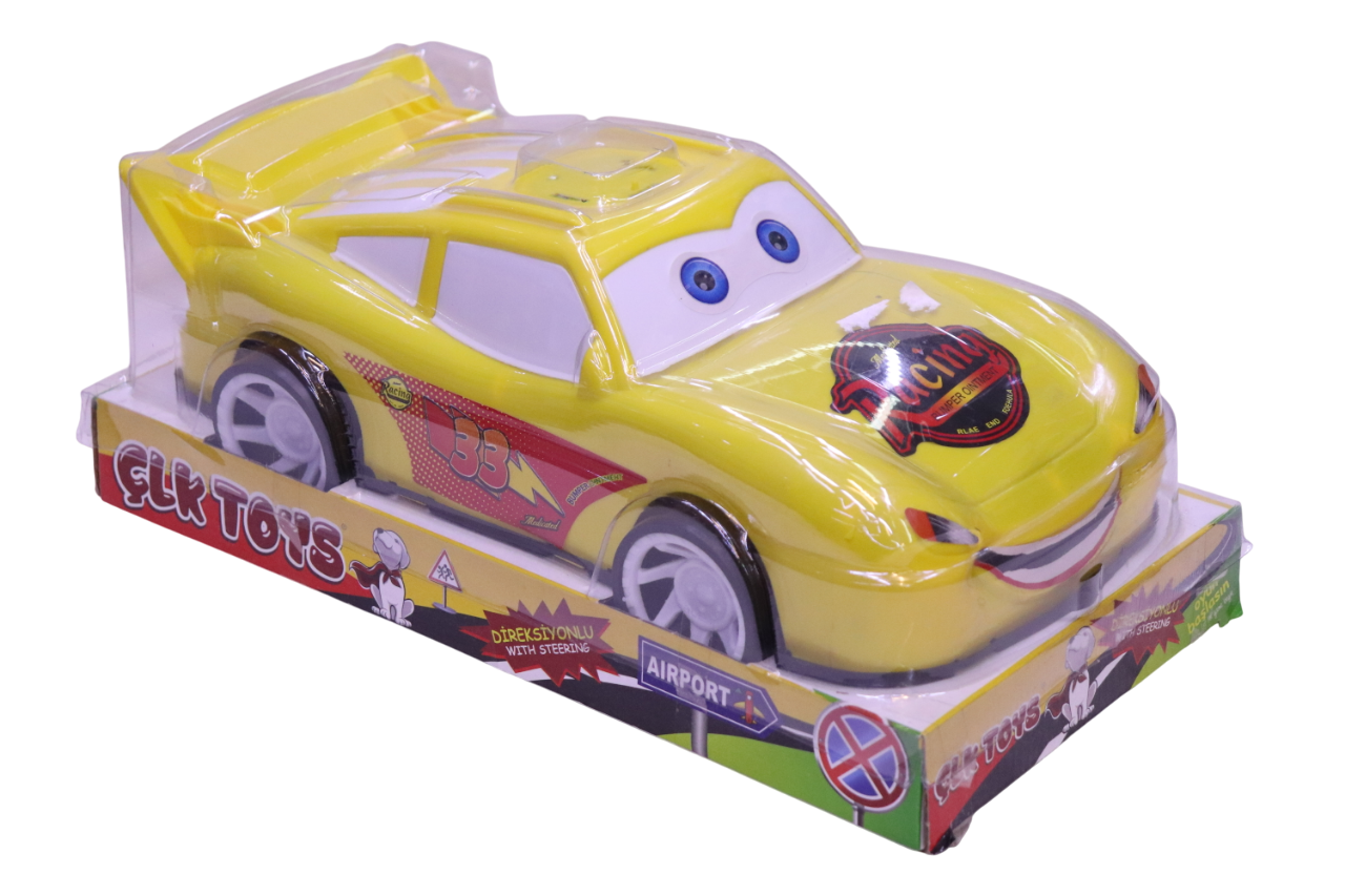 Smiling Car-Shaped Toy with Built-In Vacuum and Detachable Stick – 28 Pieces Set