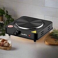 Decakila- single electric stove 1000W, 5 heat settings, Stainless burner cap, Heavy duty cast iron heating surface
