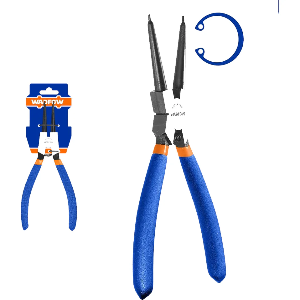 WADFOW 7"/180mm Straight Head Internal Circlip Plier – Precision 1.8mm Tips, Black Finish with Polished Surface, Ergonomic Plastic Handle