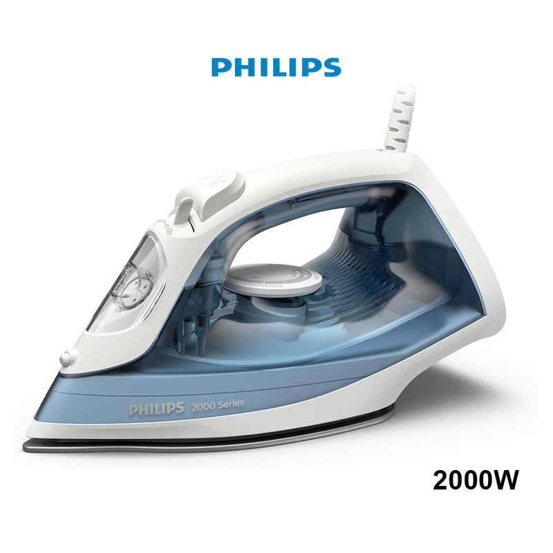 Philips Steam Iron 2000 Series DST2010/26 – 2000W Power, 25g/min Continuous Steam, 100g Steam Boost
