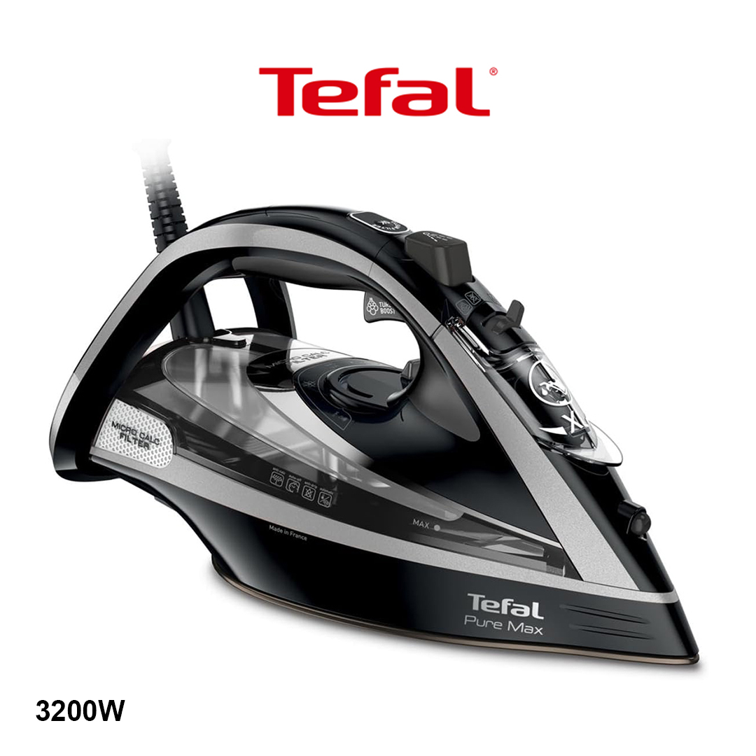 Tefal FV9850 Pure Max Steam Iron – 3200W High-Power Steam Iron with 60g/min Continuous Steam Tefal FV9850 Pure Max Steam Iron – 3200W High-Power Steam Iron with 60g/min Continuous Steam