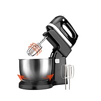 Decakila-Stand mixer 5 speed with turbo, 250W ,3.5L , stainless steel bowl, With 2pcs beaters and dough hooks beater , Bowl with automatic rotation (KEMX012B) Decakila-Stand mixer 5 speed with turbo, 250W ,3.5L , stainless steel bowl, With 2pcs beaters and dough hooks beater , Bowl with automatic rotation (KEMX012B)