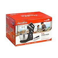 Decakila-Stand mixer 5 speed with turbo, 250W ,4.5L , stainless steel bowl, With 2 beaters and dough hooks beater and scraper and spatula Decakila-Stand mixer 5 speed with turbo, 250W ,4.5L , stainless steel bowl, With 2 beaters and dough hooks beater and scraper and spatula