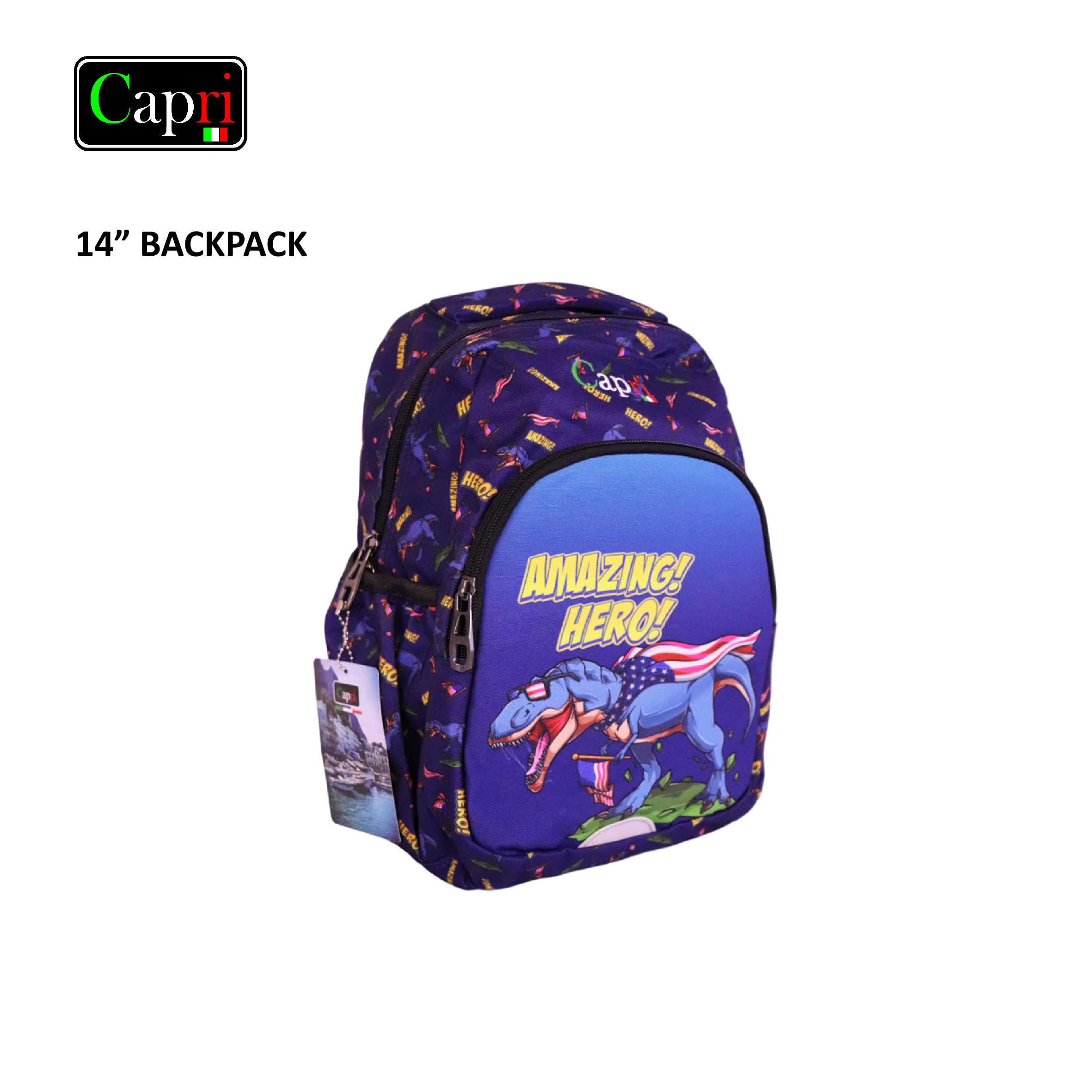 Capri Amazing Hero Dinosaur School Backpack