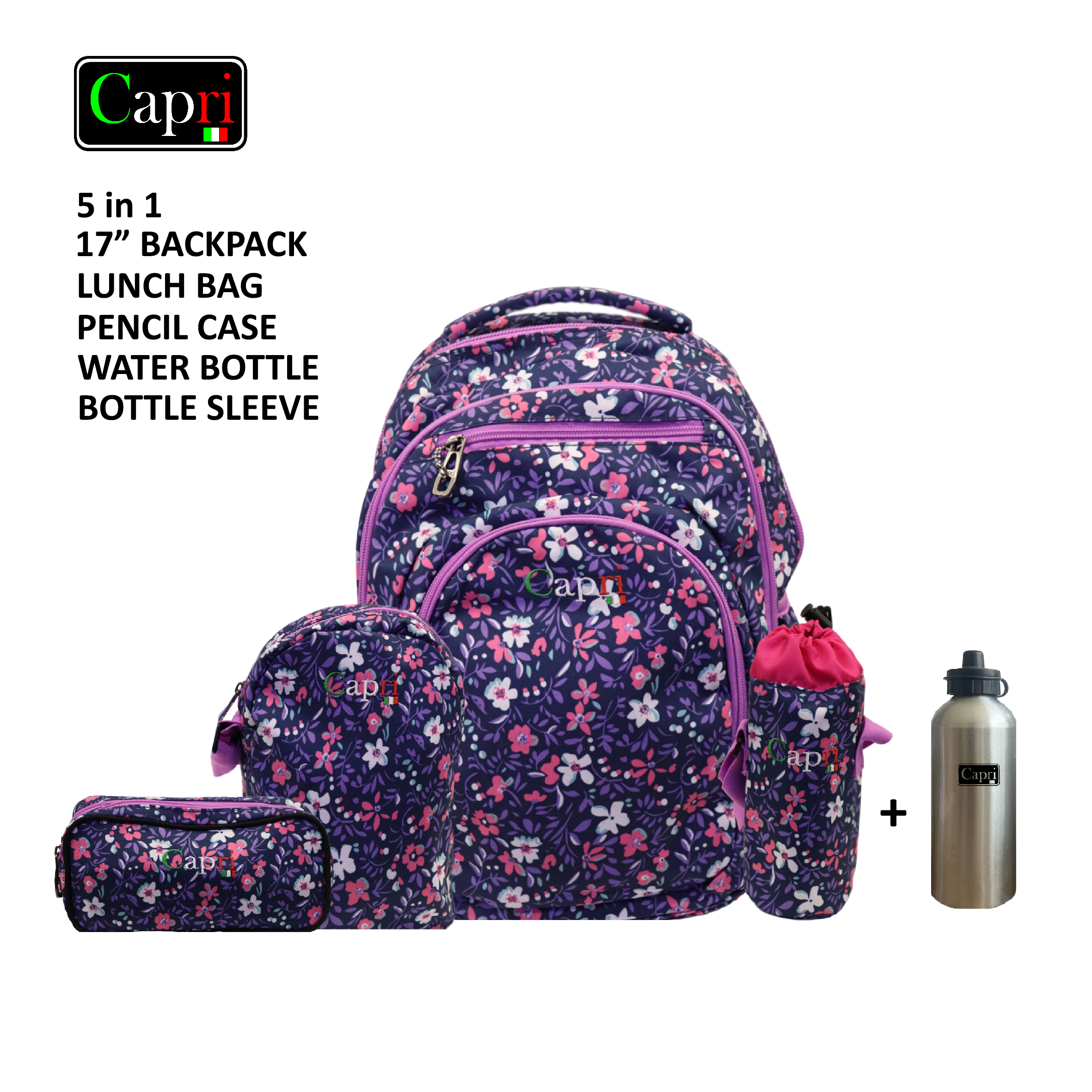 Capri Flowery Collection - Combo Set 4-In-1 + Free Aluminum Bottle Capri Flowery Collection - Combo Set 4-In-1 + Free Aluminum Bottle